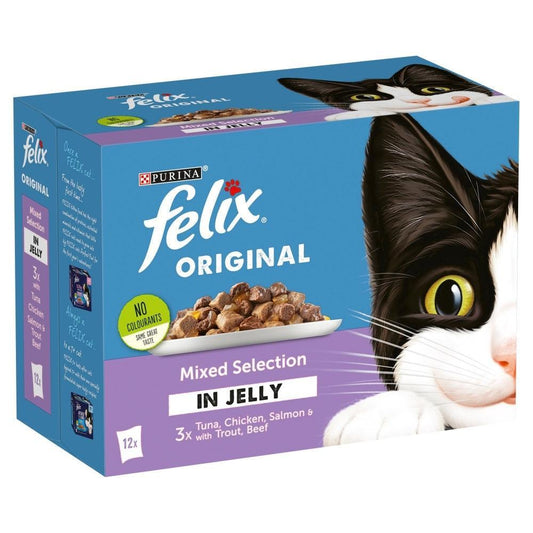 Felix Pouch Mixed Selection in Jelly 12 x 100g | Luxury Home Accessories | Heulog Glow