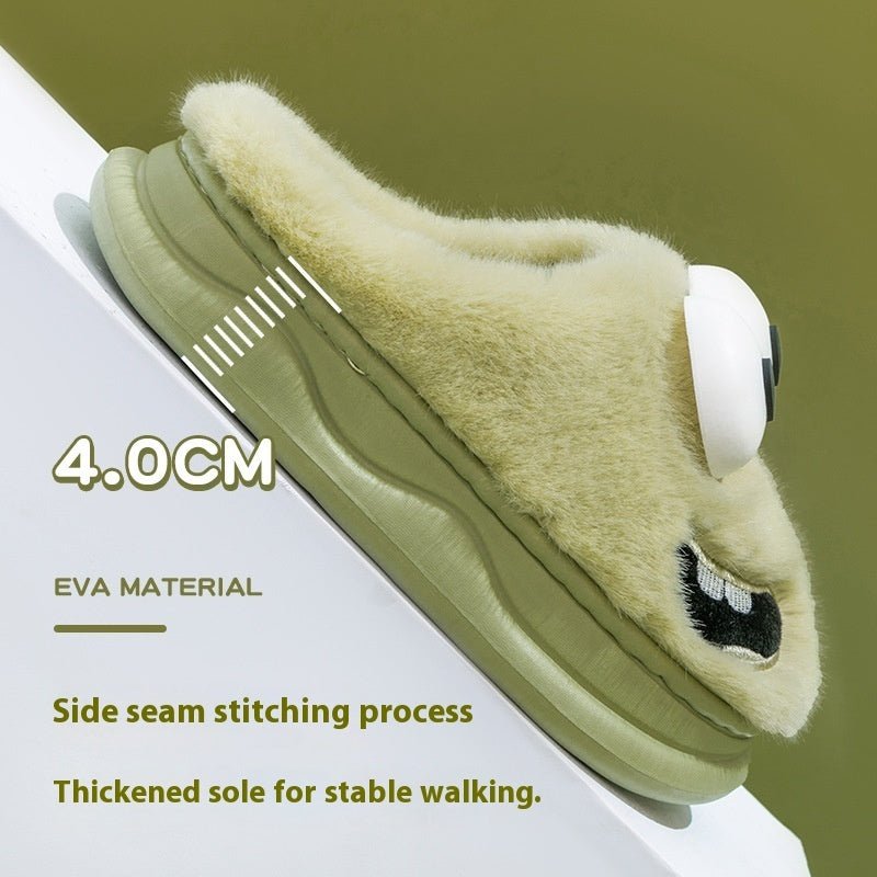 Female Warm Indoor Cartoon Big Eye Dog Cotton Slippers | Luxury Home Accessories | Heulog Glow