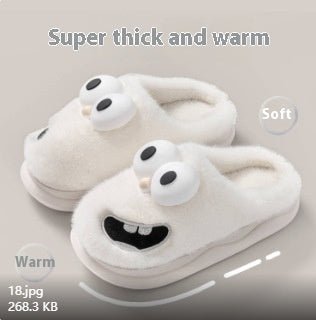 Female Warm Indoor Cartoon Big Eye Dog Cotton Slippers | Luxury Home Accessories | Heulog Glow