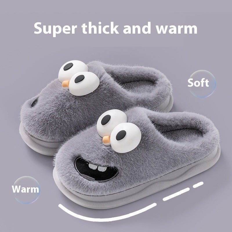 Female Warm Indoor Cartoon Big Eye Dog Cotton Slippers | Luxury Home Accessories | Heulog Glow