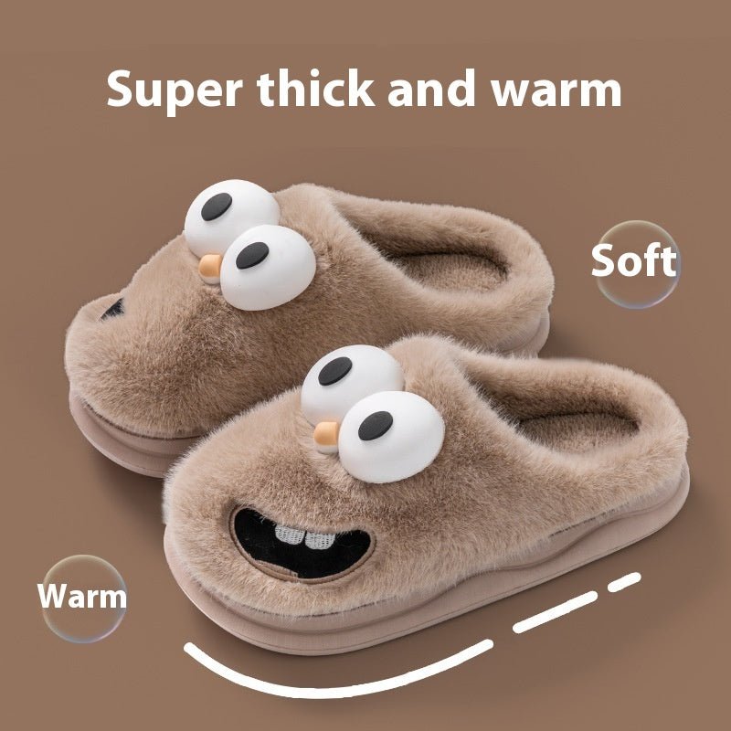 Female Warm Indoor Cartoon Big Eye Dog Cotton Slippers | Luxury Home Accessories | Heulog Glow