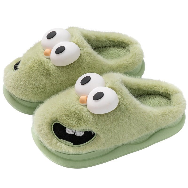 Female Warm Indoor Cartoon Big Eye Dog Cotton Slippers | Luxury Home Accessories | Heulog Glow