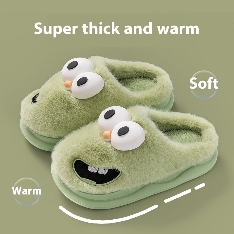 Female Warm Indoor Cartoon Big Eye Dog Cotton Slippers | Luxury Home Accessories | Heulog Glow
