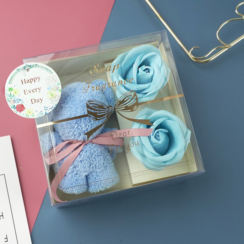 Festival Present Towel Bear Gift Box Teacher's Day Gift Soap Flower Transparent Gift | Luxury Home Accessories | Heulog Glow
