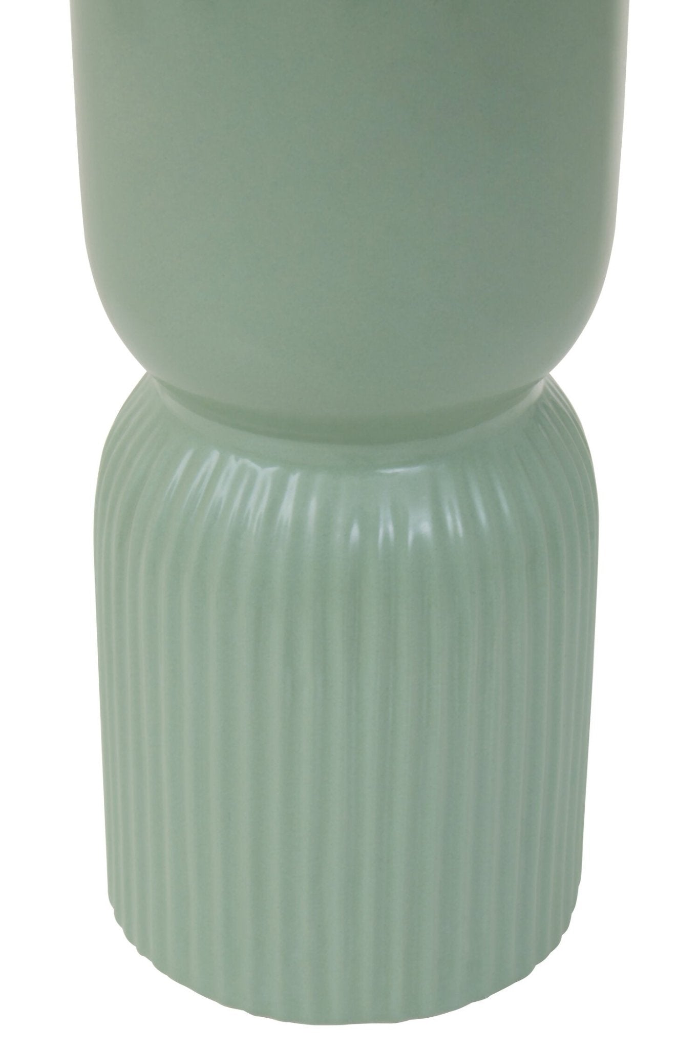 Fia Sage Green Ribbed Ceramic Vase | Luxury Home Accessories | Heulog Glow