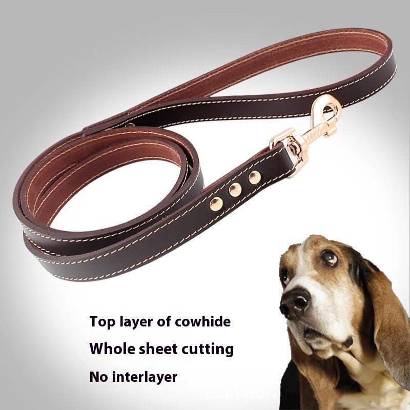 First Layer Cowhide Pet Hand Holding Rope Dog Chain | Luxury Home Accessories | Heulog Glow