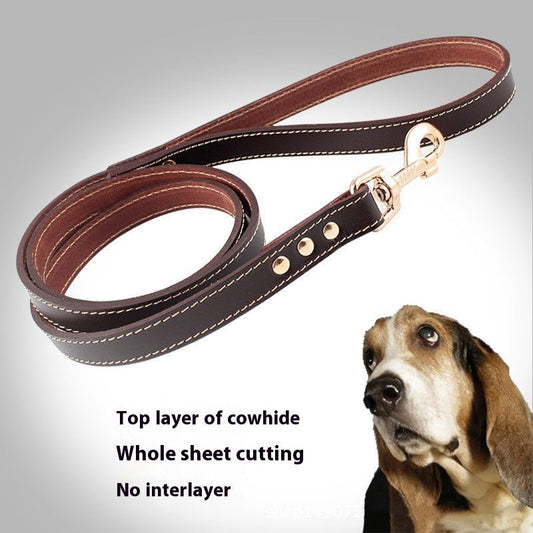 First Layer Cowhide Pet Hand Holding Rope Dog Chain | Luxury Home Accessories | Heulog Glow