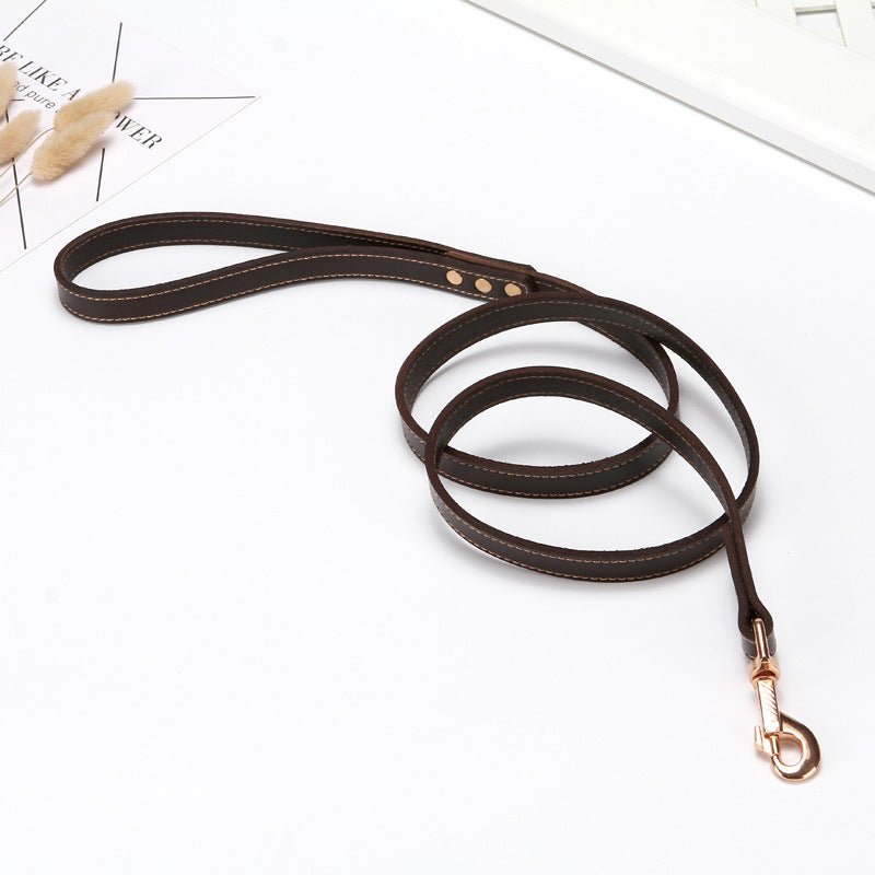 First Layer Cowhide Pet Hand Holding Rope Dog Chain | Luxury Home Accessories | Heulog Glow