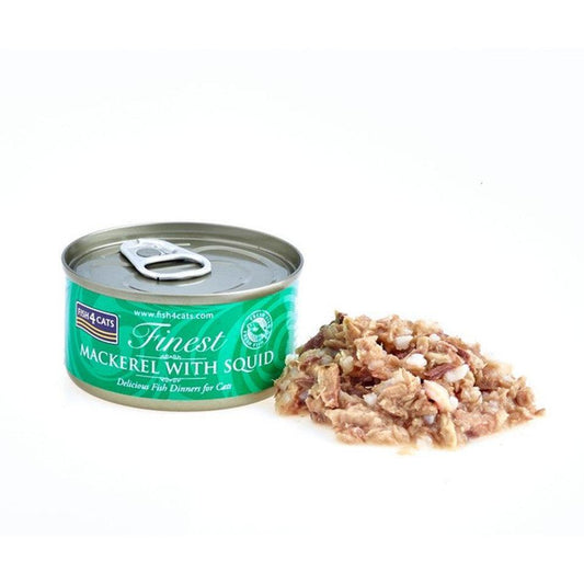 Fish4Cats Finest Mackerel With Squid BUY 9 GET 1 FREE! 70g x 10 | Luxury Home Accessories | Heulog Glow