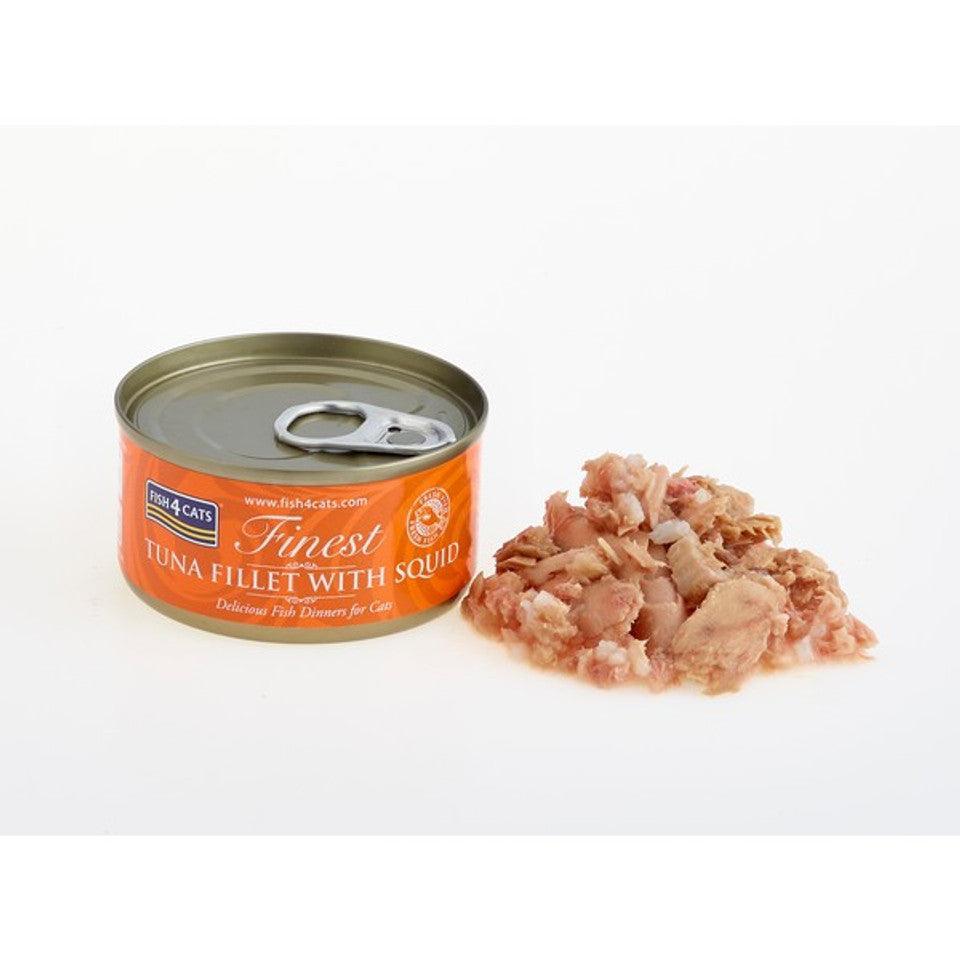 Fish4Cats Finest Tuna Fillet With Squid BUY 9 GET 1 FREE! 70g x 10 | Luxury Home Accessories | Heulog Glow
