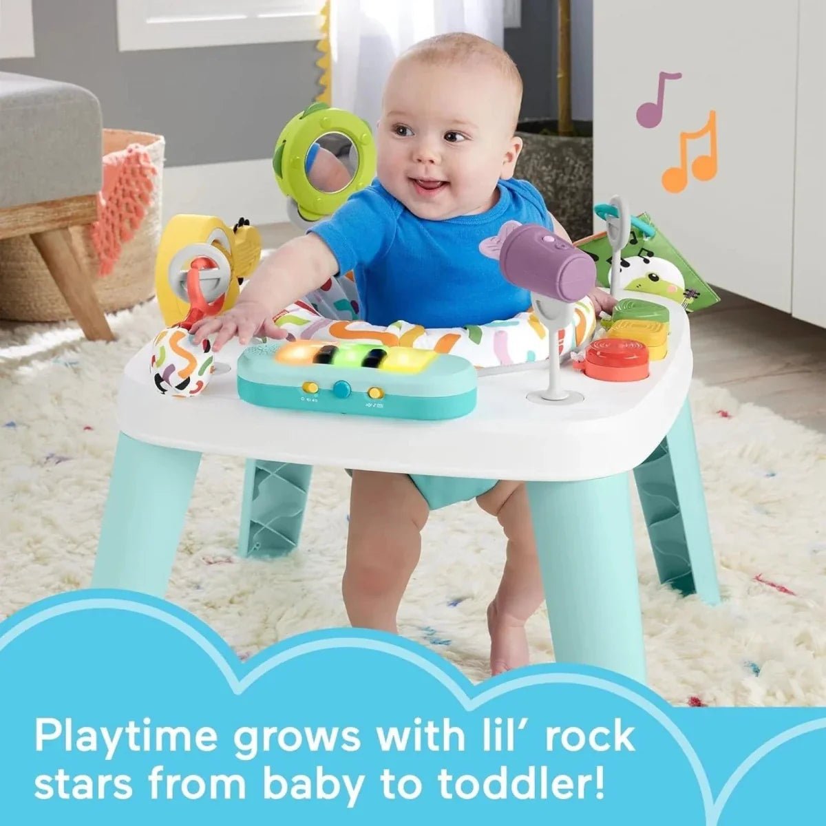 Fisher-Price 3-in-1 Hit Wonder Baby Activity Centre & Toddler Play Table | Luxury Home Accessories | Heulog Glow