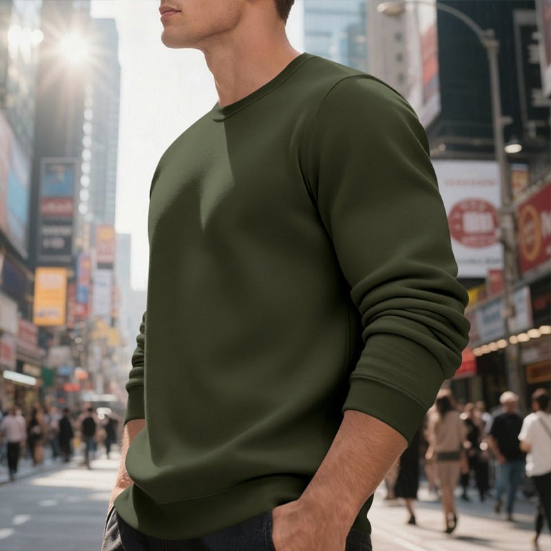 Fleece-lined Crew Neck Sweater Male Loose Casual Top | Luxury Home Accessories | Heulog Glow