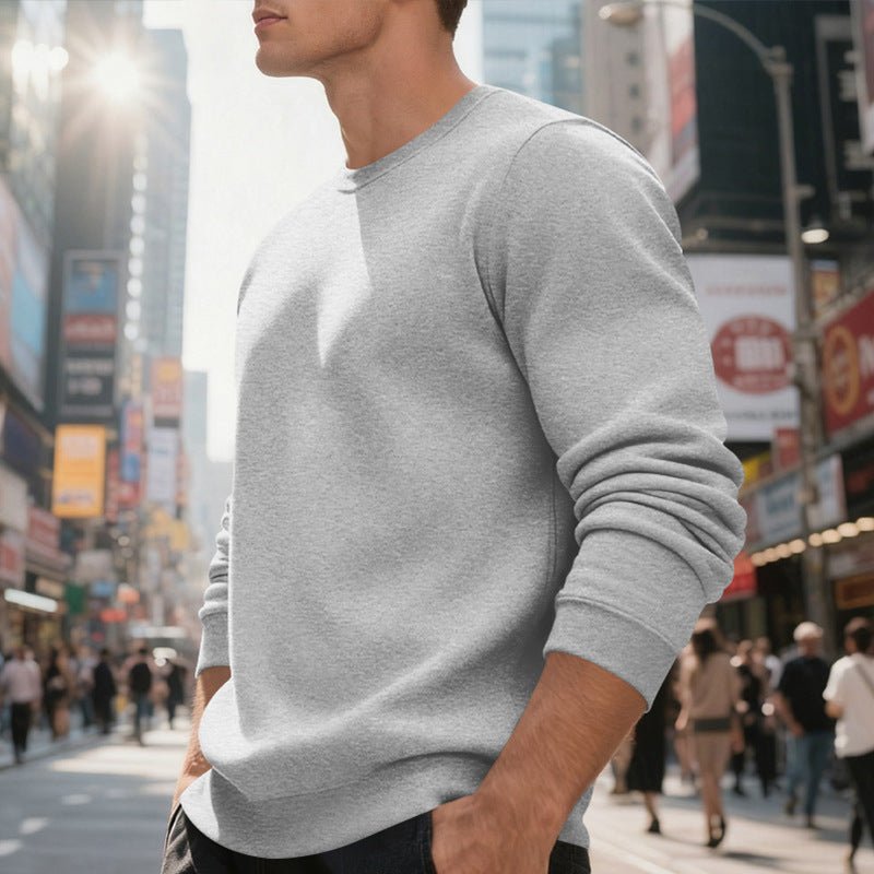 Fleece-lined Crew Neck Sweater Male Loose Casual Top | Luxury Home Accessories | Heulog Glow