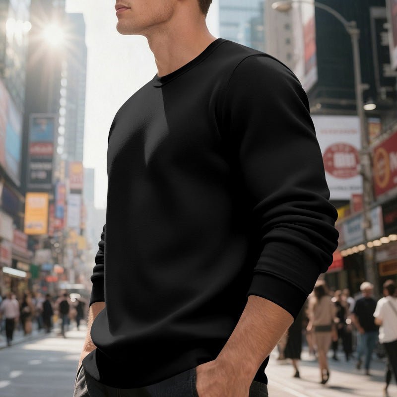 Fleece-lined Crew Neck Sweater Male Loose Casual Top | Luxury Home Accessories | Heulog Glow