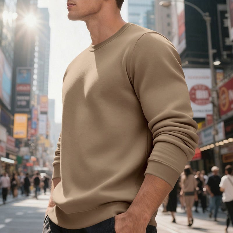 Fleece-lined Crew Neck Sweater Male Loose Casual Top | Luxury Home Accessories | Heulog Glow