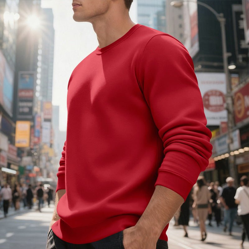 Fleece-lined Crew Neck Sweater Male Loose Casual Top | Luxury Home Accessories | Heulog Glow