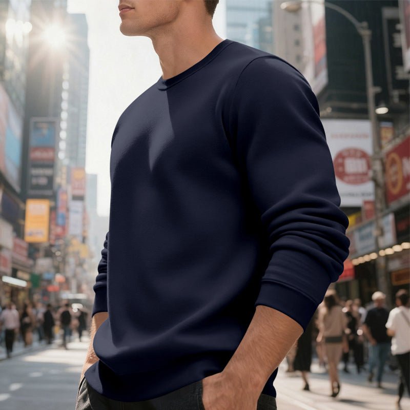 Fleece-lined Crew Neck Sweater Male Loose Casual Top | Luxury Home Accessories | Heulog Glow