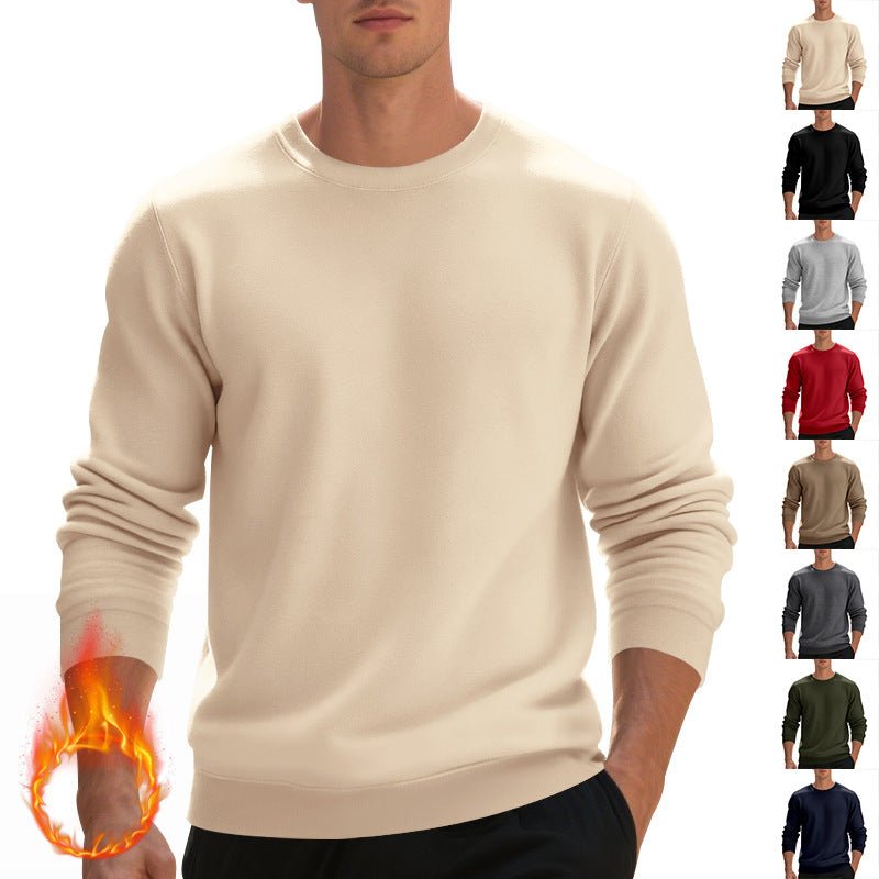 Fleece-lined Crew Neck Sweater Male Loose Casual Top | Luxury Home Accessories | Heulog Glow