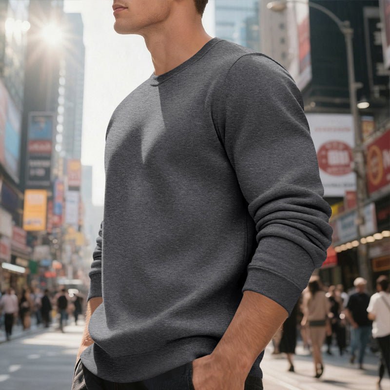 Fleece-lined Crew Neck Sweater Male Loose Casual Top | Luxury Home Accessories | Heulog Glow