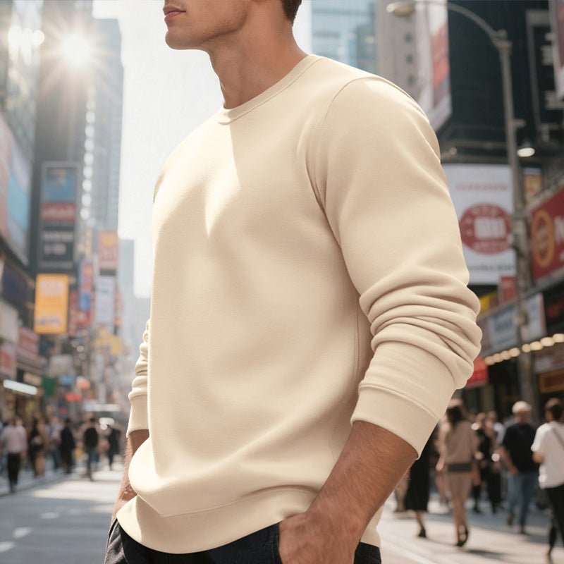 Fleece-lined Crew Neck Sweater Male Loose Casual Top | Luxury Home Accessories | Heulog Glow
