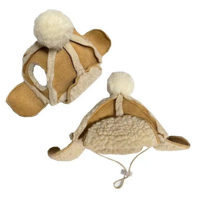 Fleece-lined Thermal And Windproof Lamb Fur Pet Hat | Luxury Home Accessories | Heulog Glow