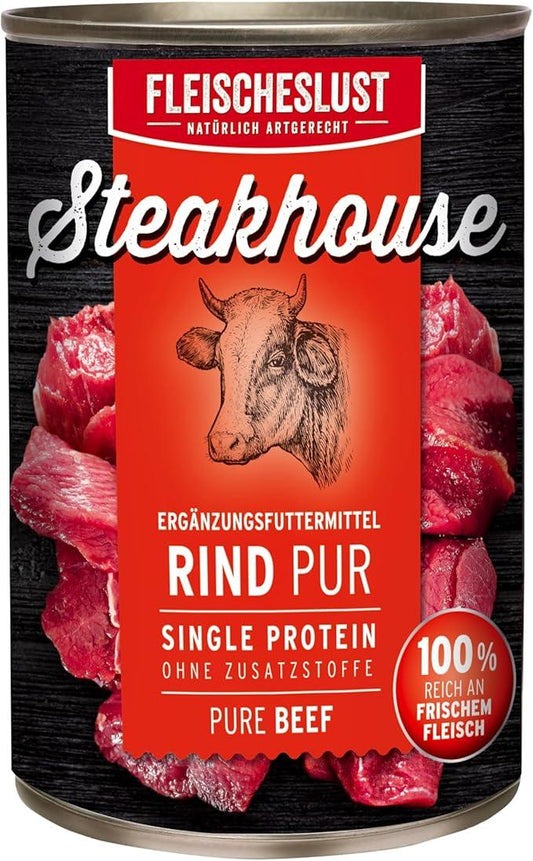 Fleischeslust Steakhouse Pure Beef (6 x 400g) | Luxury Home Accessories | Heulog Glow