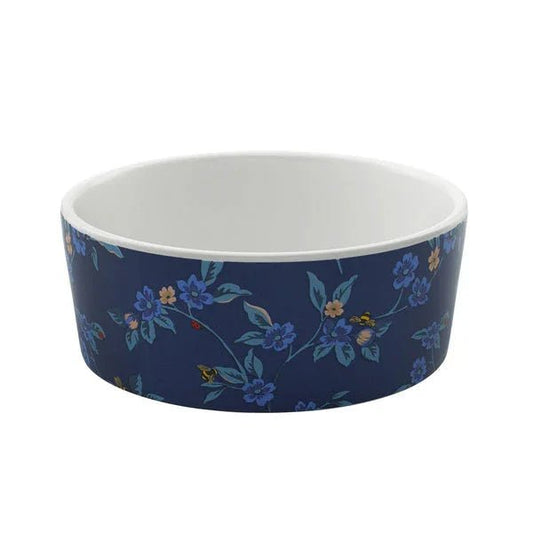 Flora Fauna Greenwich Flowers Ceramic Pet Bowl Small | Luxury Home Accessories | Heulog Glow