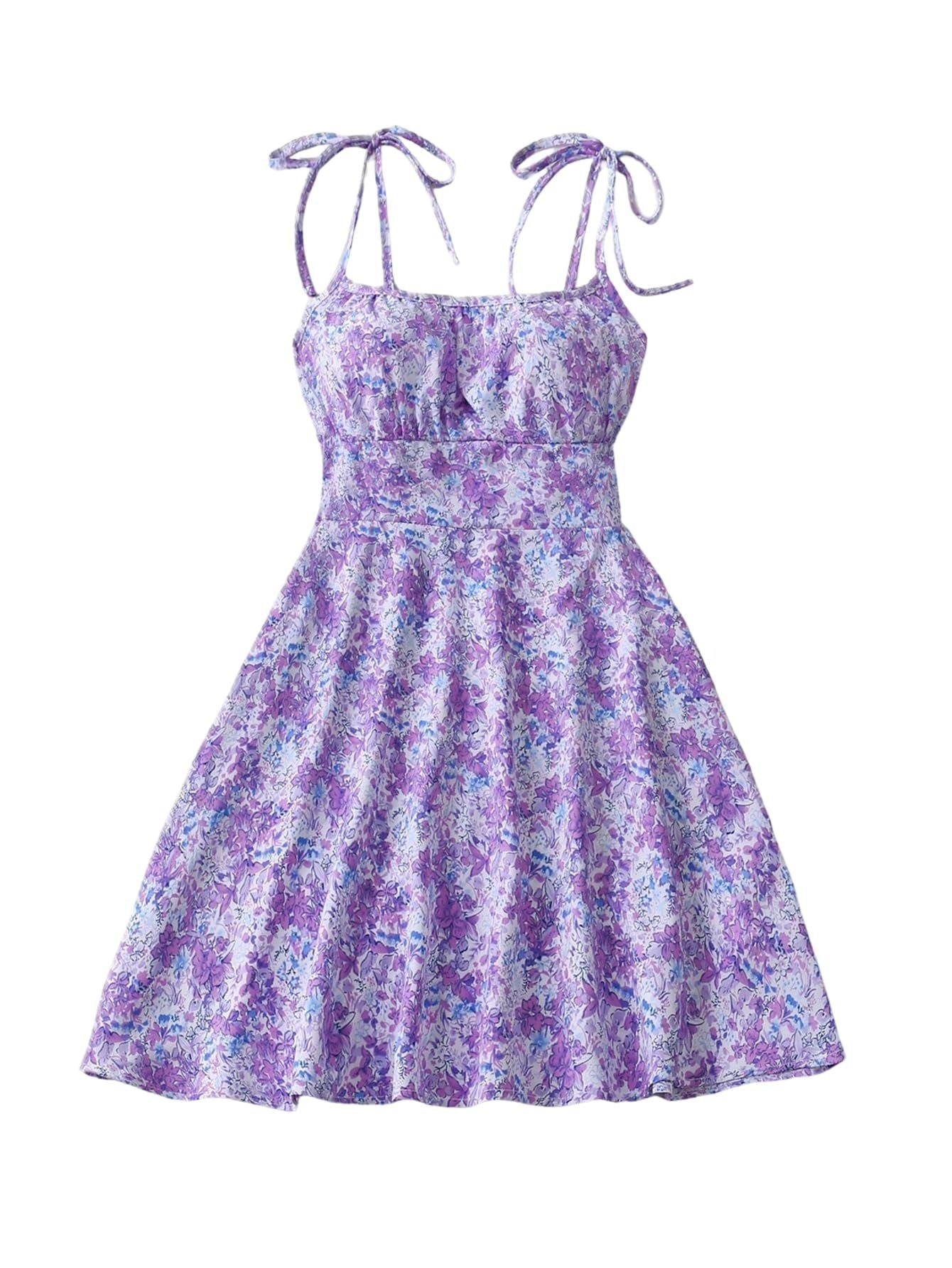 Floral Print Dress Summer Sweet A- Line Waist Trimming Dresses Women's Slimming Casual Clothing | Luxury Home Accessories | Heulog Glow