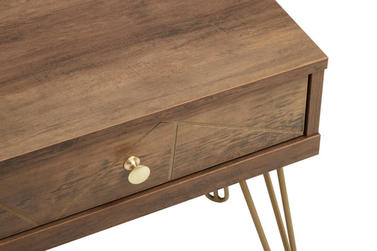 Flori 1 Drawer Draw Side Table with Hairpin Legs | Luxury Home Accessories | Heulog Glow