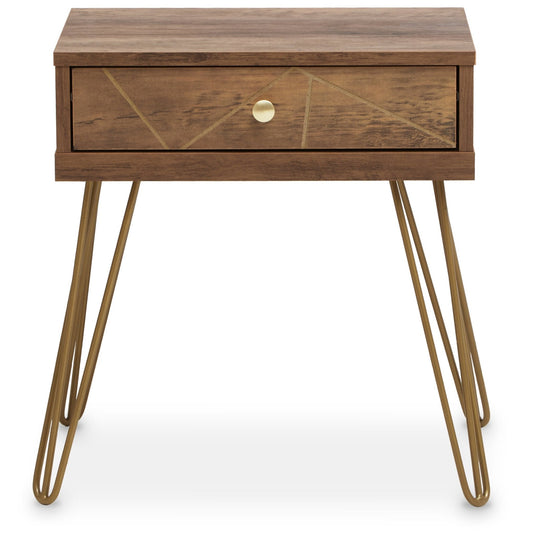 Flori 1 Drawer Draw Side Table with Hairpin Legs | Luxury Home Accessories | Heulog Glow