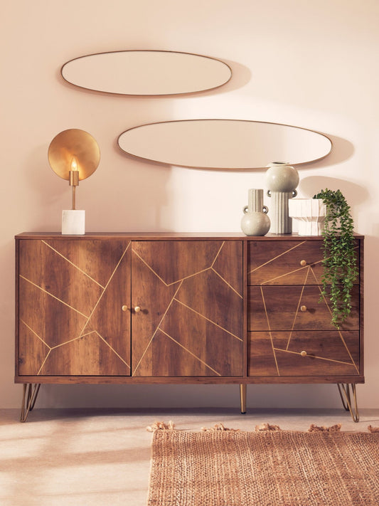 Flori Sideboard with 2 Doors and 3 Drawers | Luxury Home Accessories | Heulog Glow