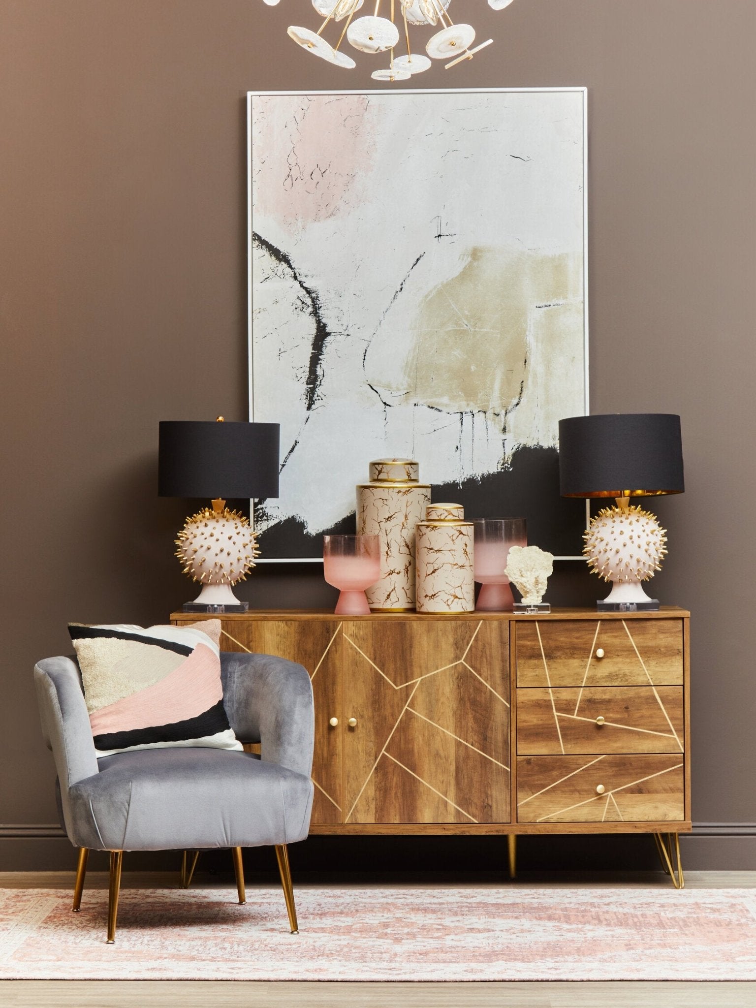 Flori Sideboard with 2 Doors and 3 Drawers | Luxury Home Accessories | Heulog Glow
