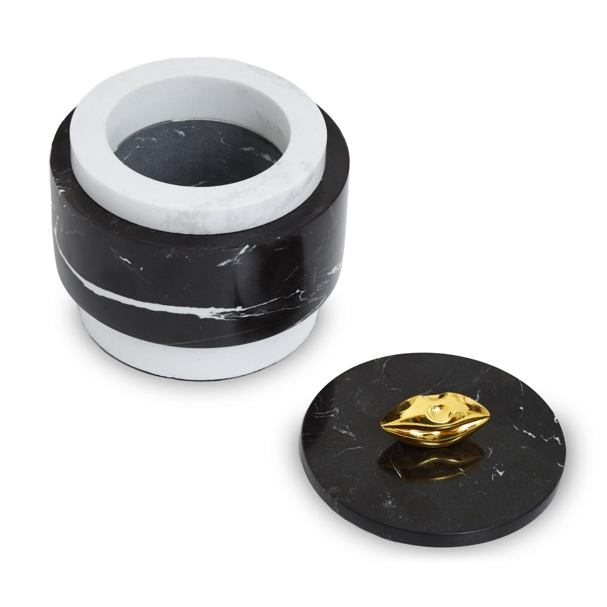 Flos Black Marble Storage Jar | Luxury Home Accessories | Heulog Glow