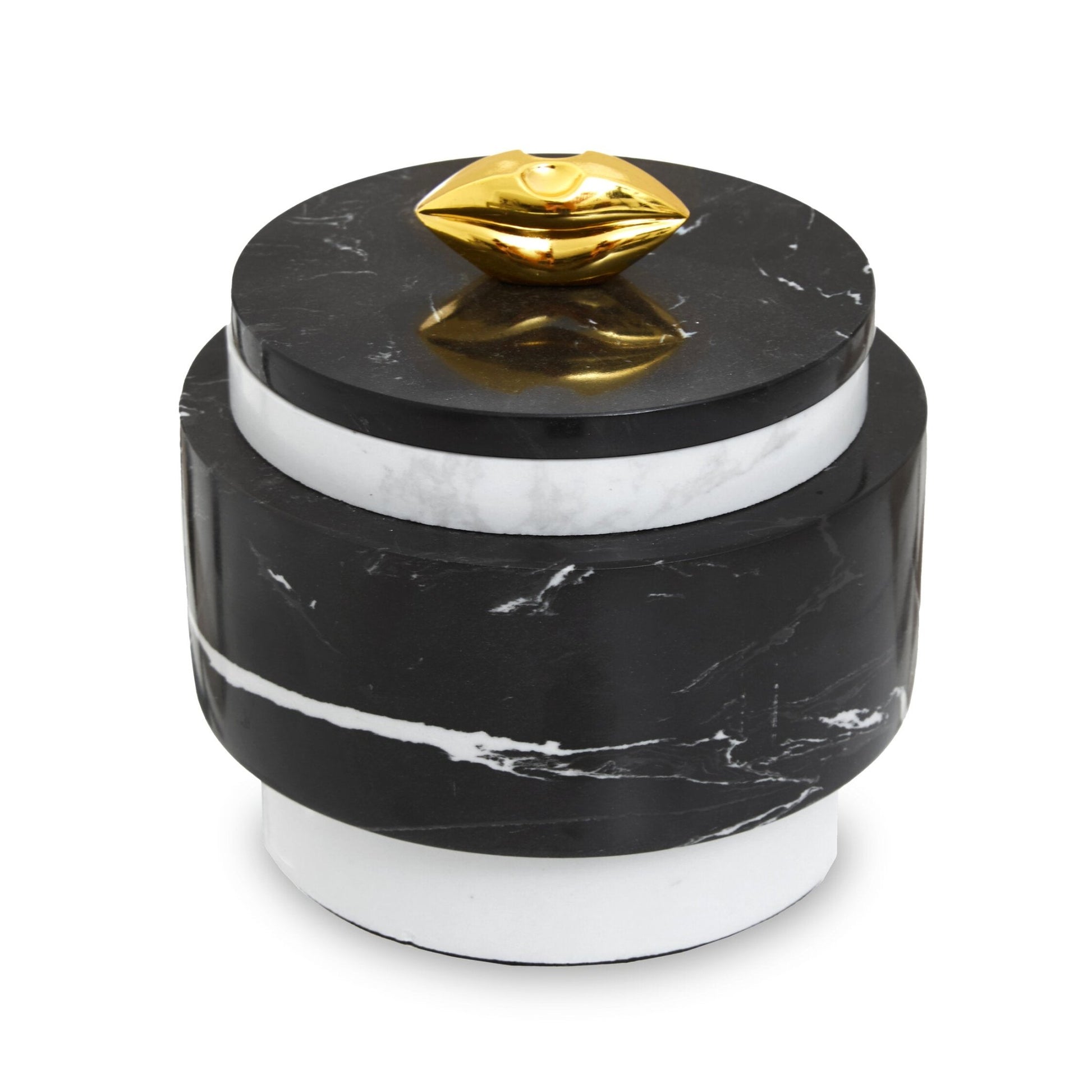 Flos Black Marble Storage Jar | Luxury Home Accessories | Heulog Glow