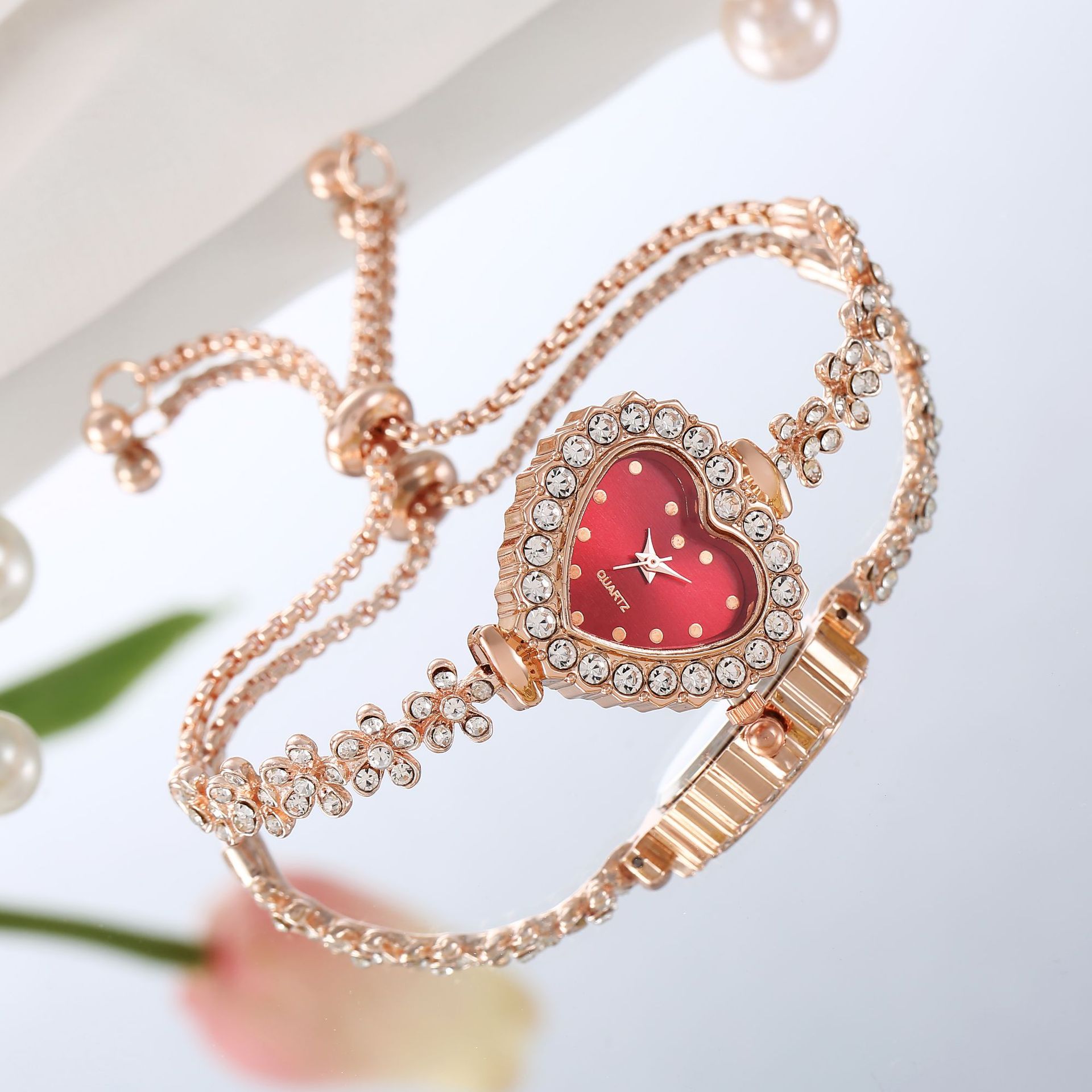 Flower Chain Diamond-embedded Love Women's Elegant All-match Watch | Luxury Home Accessories | Heulog Glow