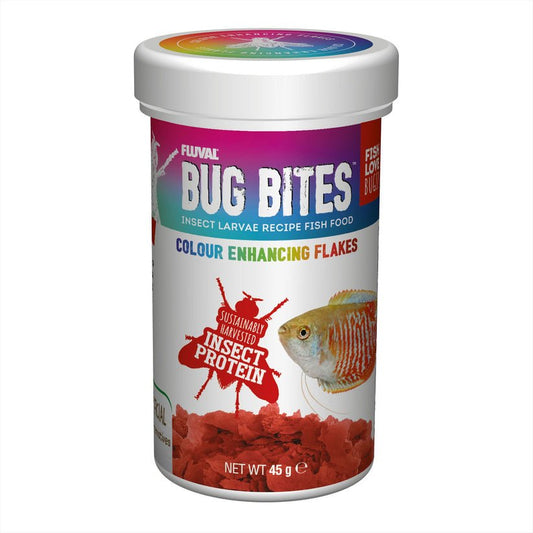 Fluval Bug Bites Color Enhancing Flakes 45g | Luxury Home Accessories | Heulog Glow