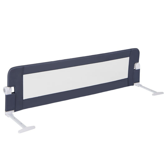 Foldable Bed Rail with Adjustable Safety Strap for Toddlers-Grey