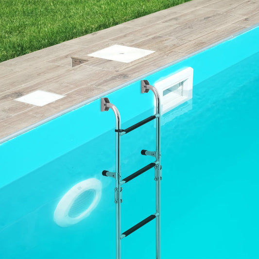 Folding 4 Step Ladder Anti Slip Boat Ladder with Sturdy PVC Steps