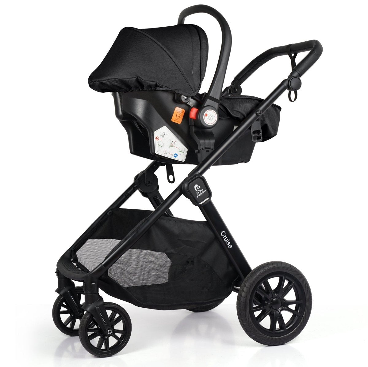For Your Little One Cruise 3 In 1 Travel System With Car Seat - Eclipse Black (Free Cupholder / Seat Liner Included!) | Luxury Home Accessories | Heulog Glow