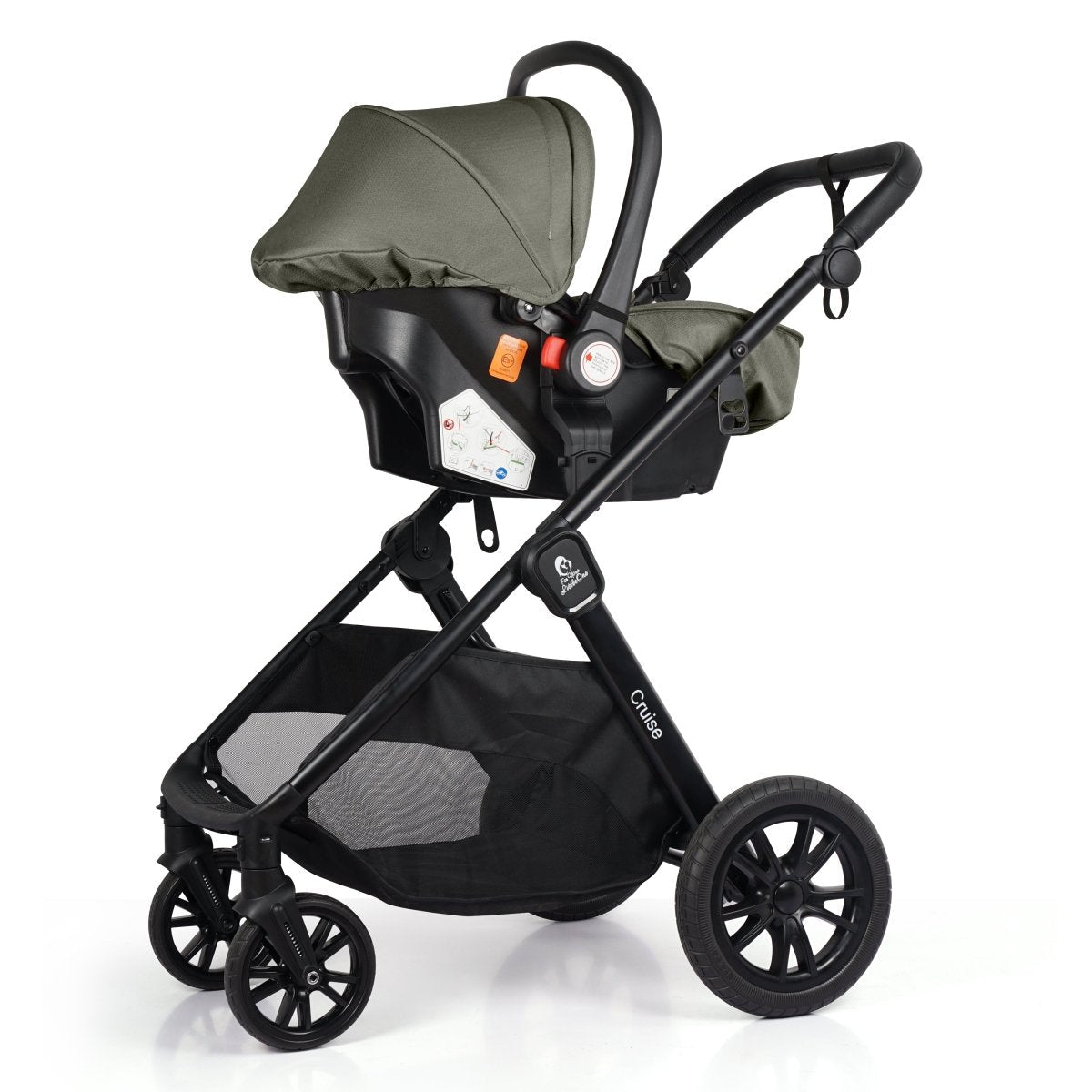For Your Little One Cruise 3 In 1 Travel System With Car Seat - Pebble Sage (Free Cupholder And Seat Liner Included!) | Luxury Home Accessories | Heulog Glow