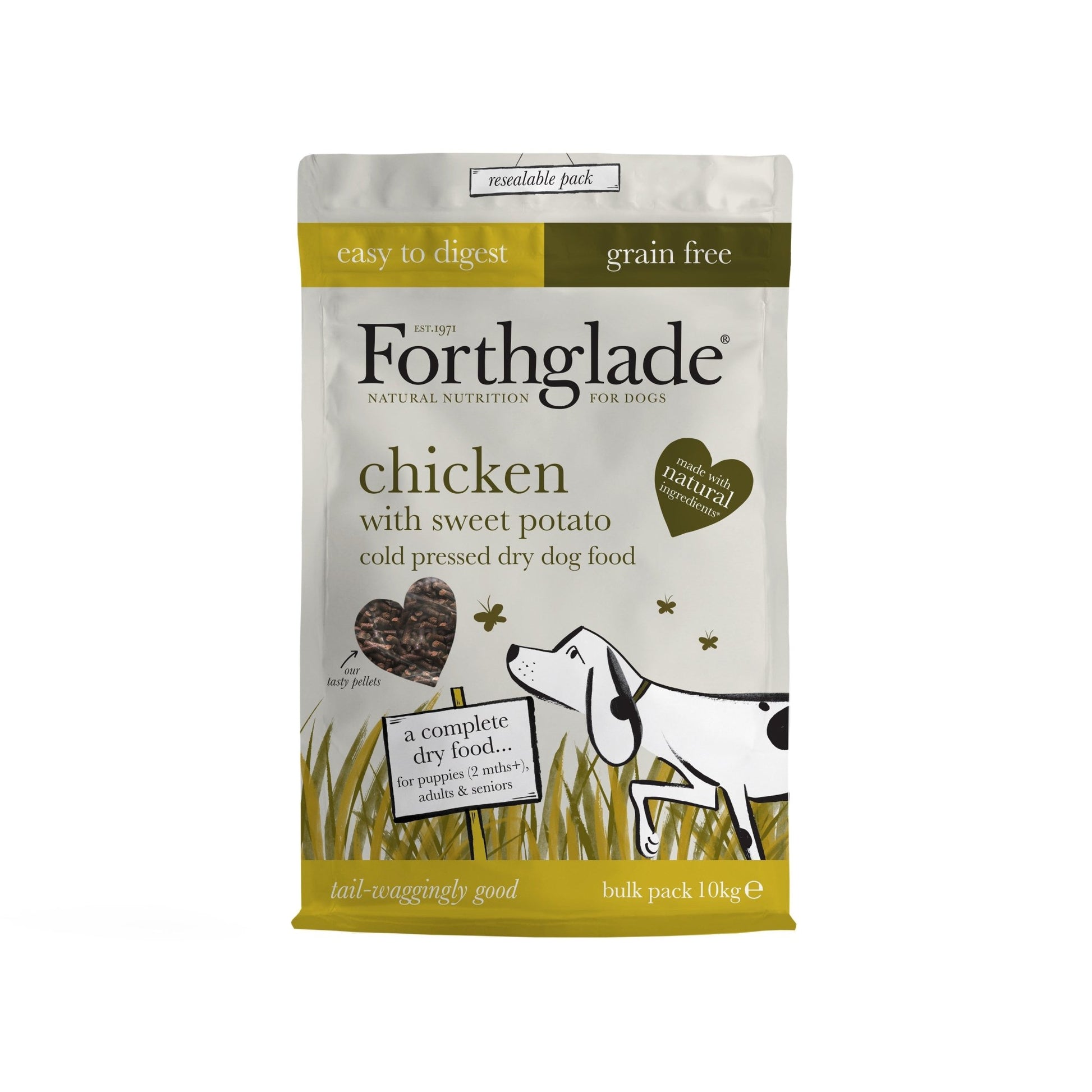 Forthglade Adult Cold Pressed Grain Free Chicken with Sweet Potato 10kg | Luxury Home Accessories | Heulog Glow