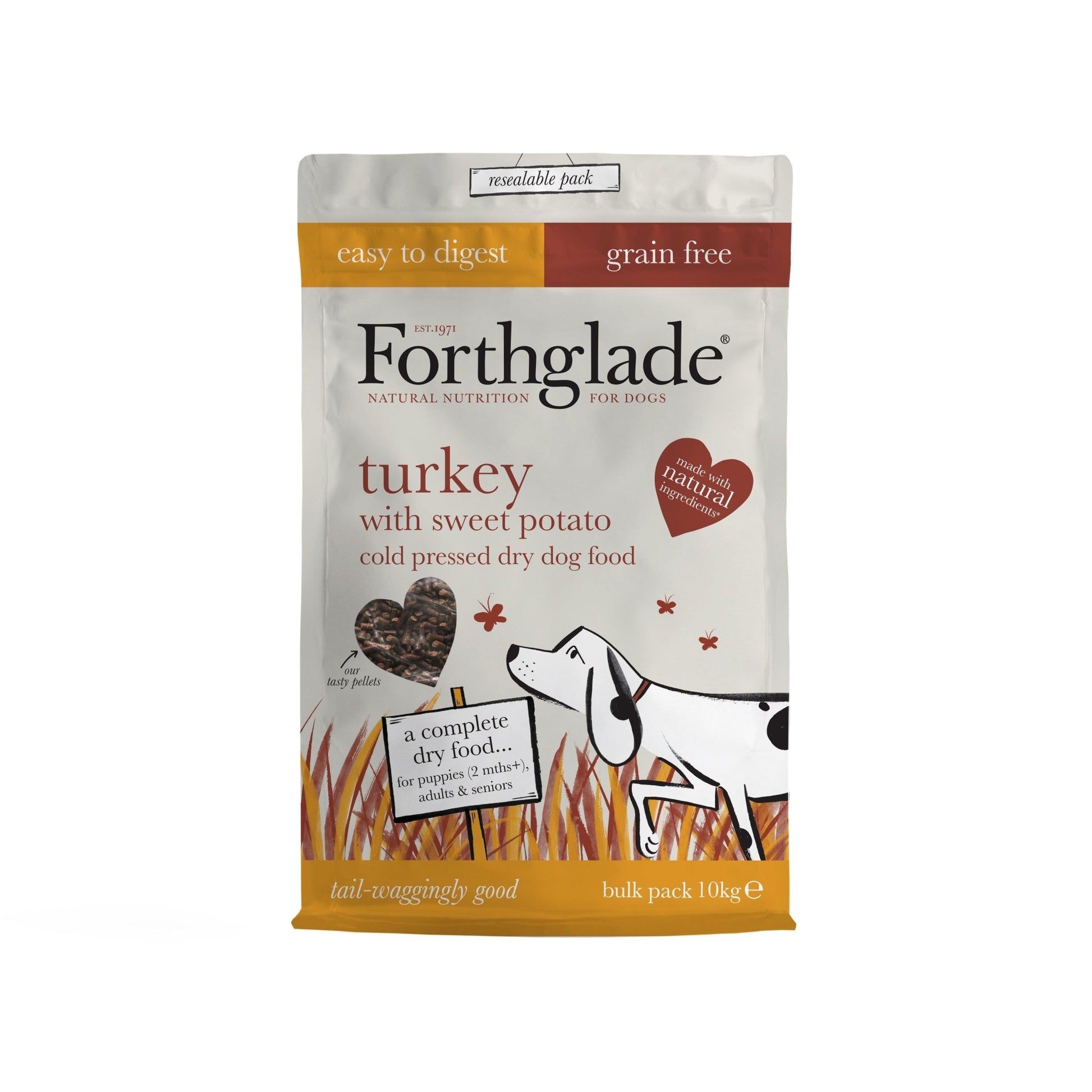 Forthglade Adult Cold Pressed Grain Free Turkey with Sweet Potato 10kg | Luxury Home Accessories | Heulog Glow