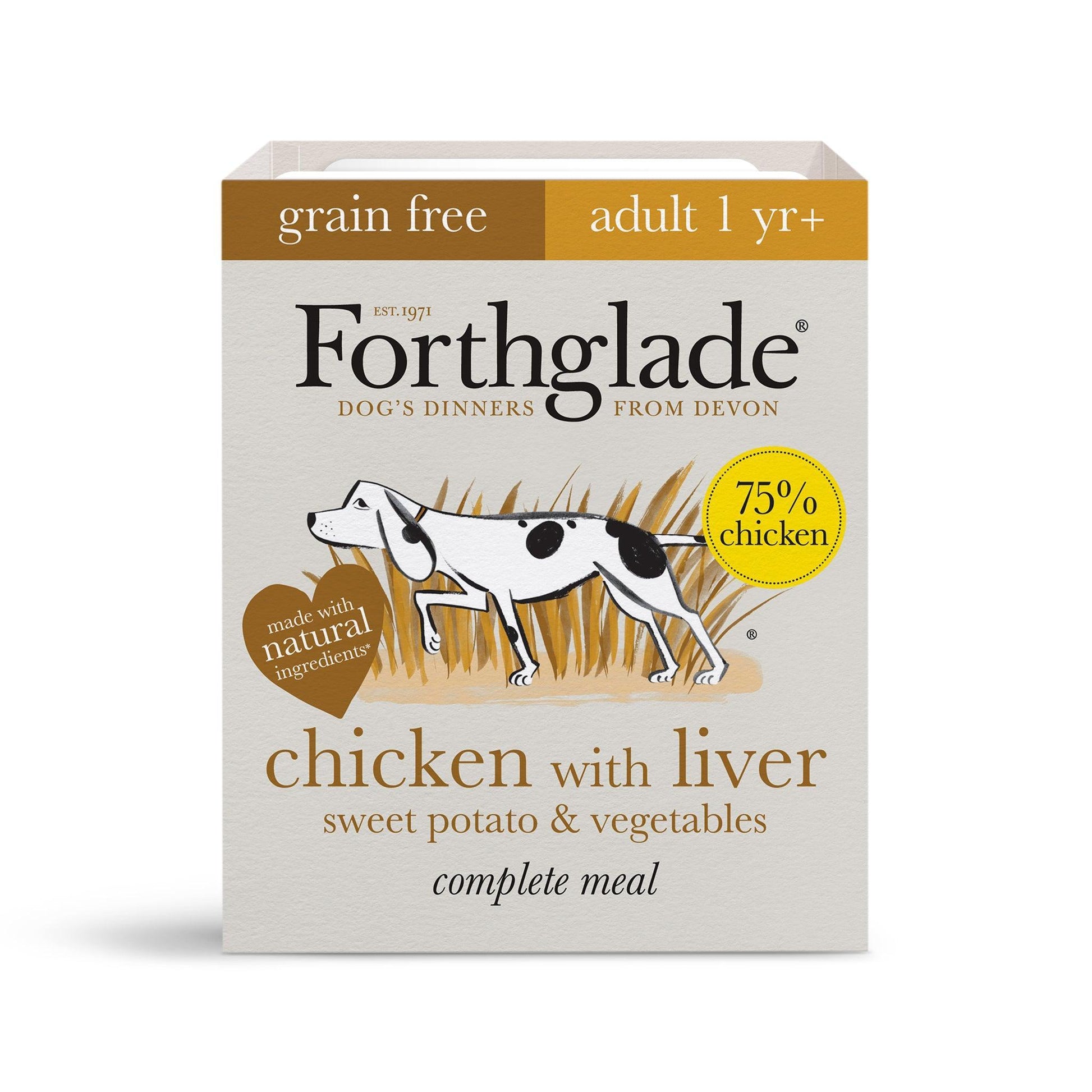 Forthglade Adult Complete Grain Free Chicken with Liver Trays 18 x 395g | Luxury Home Accessories | Heulog Glow