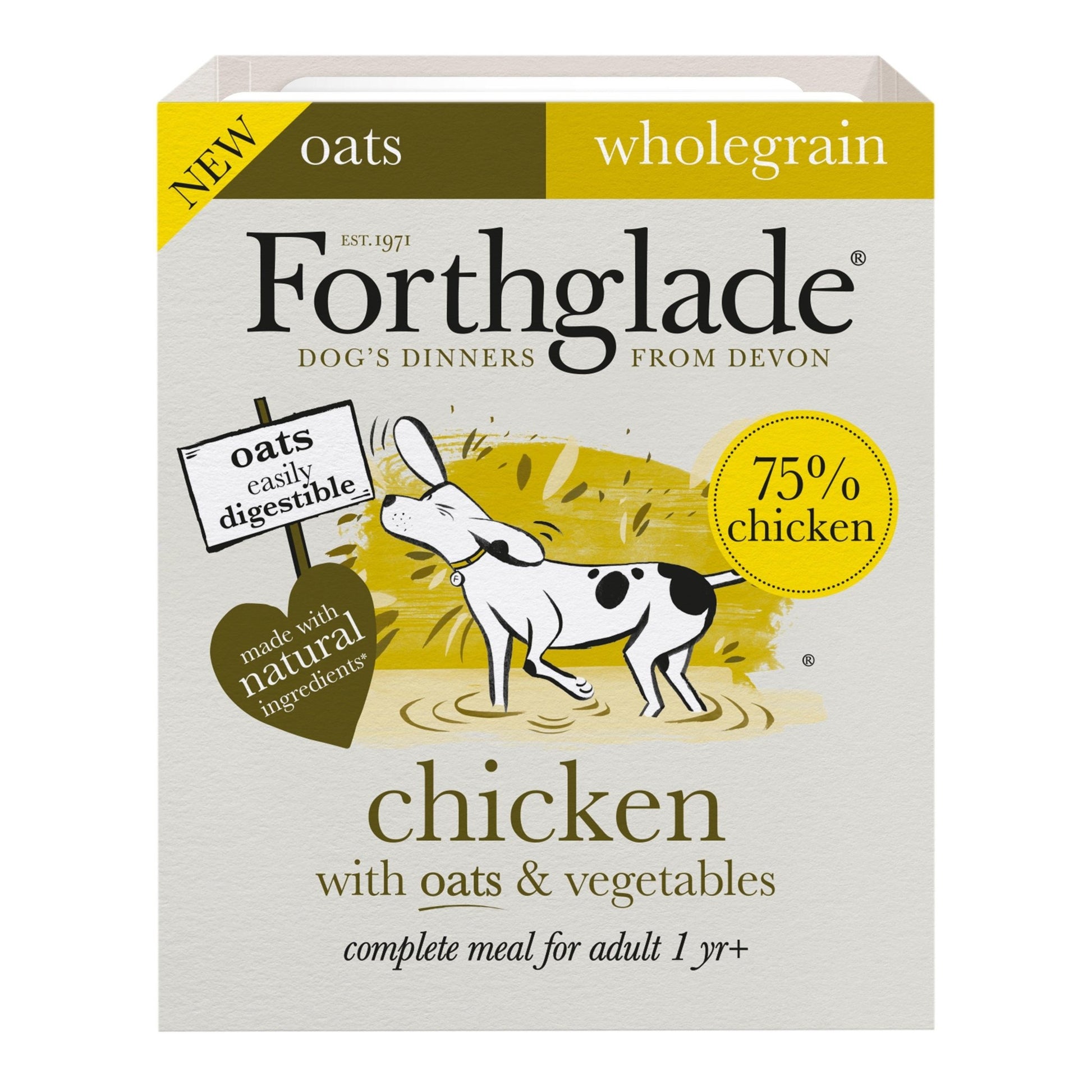 Forthglade Adult Complete Wholegrain Chicken with Oats & Veg Trays 18 x 395g | Luxury Home Accessories | Heulog Glow
