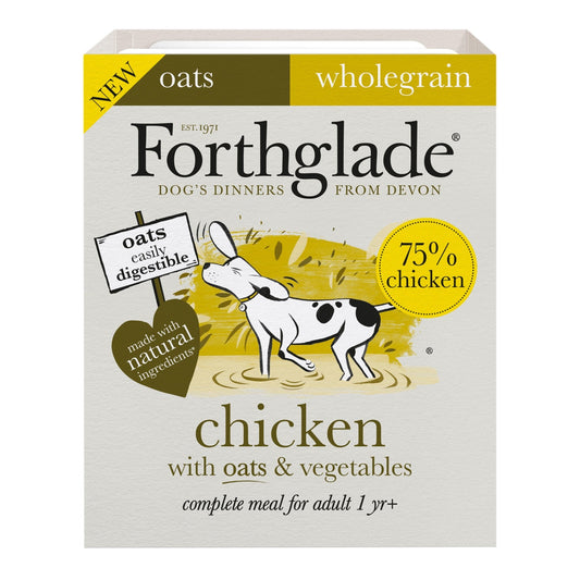 Forthglade Adult Complete Wholegrain Chicken with Oats & Veg Trays 18 x 395g | Luxury Home Accessories | Heulog Glow