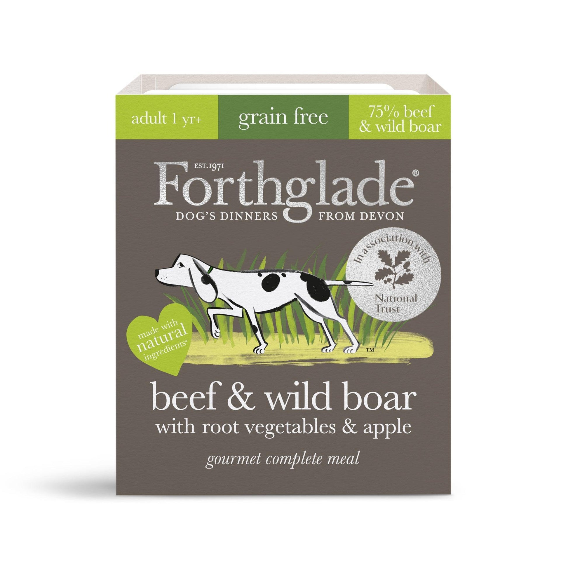 Forthglade Adult Gourmet Grain Free Beef & Wild Boar with Root Vegetables & Apple Trays 7x395g | Luxury Home Accessories | Heulog Glow