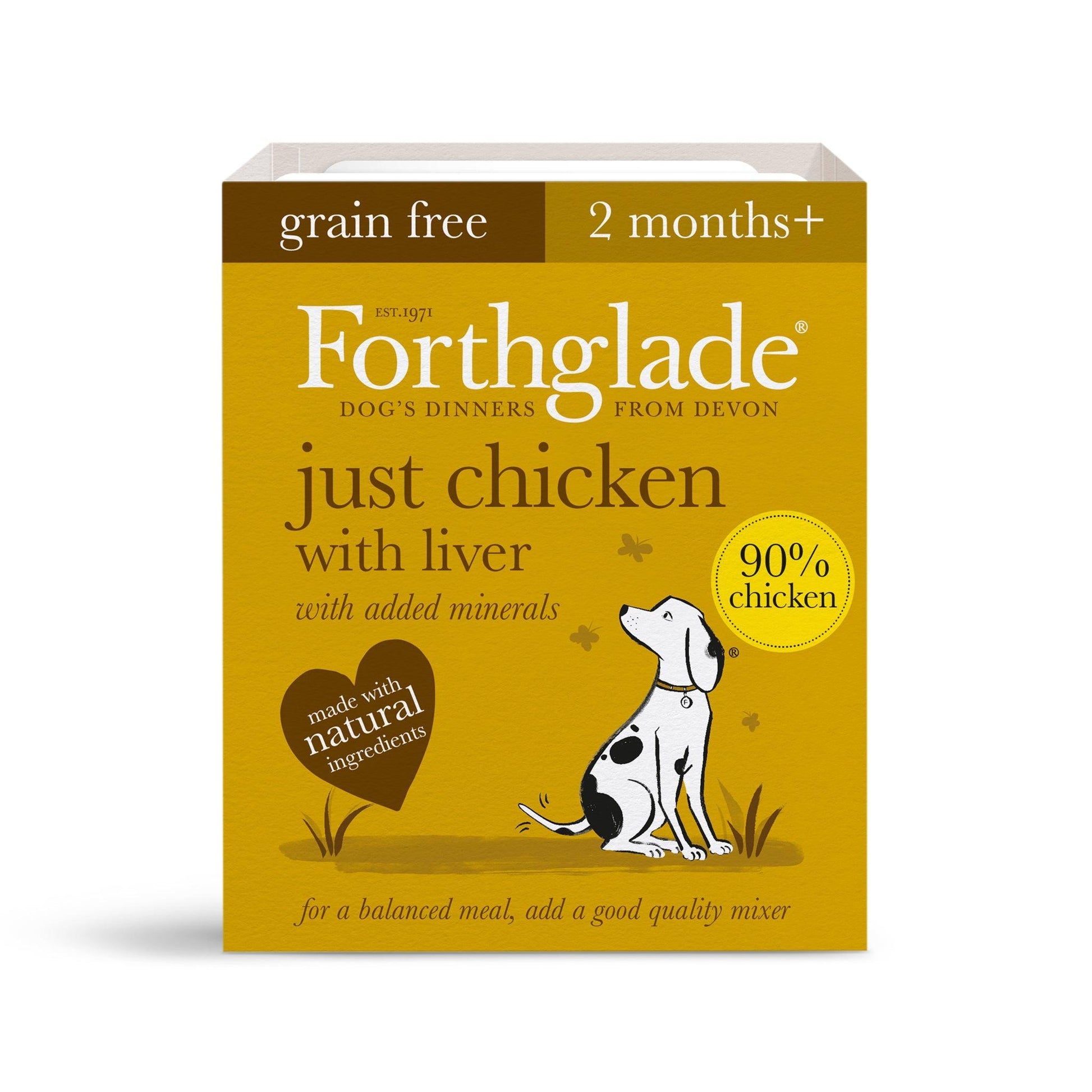Forthglade Adult Just Grain Free Chicken & Liver Trays 18 x 395g | Luxury Home Accessories | Heulog Glow