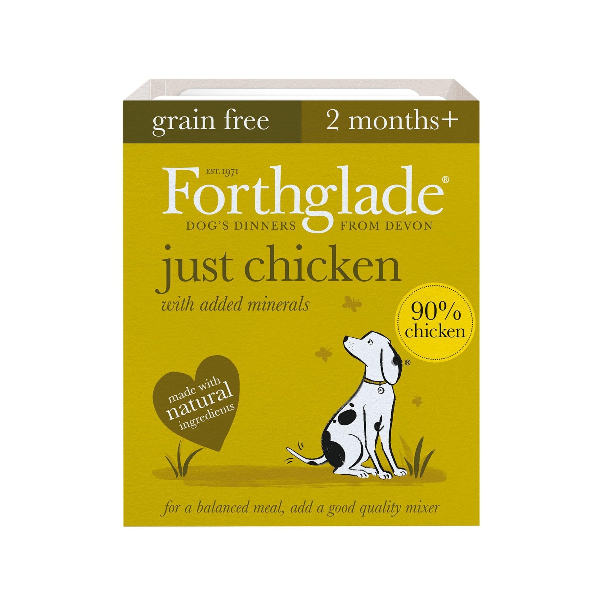 Forthglade Adult Just Grain Free Chicken Trays 18 x 395g | Luxury Home Accessories | Heulog Glow
