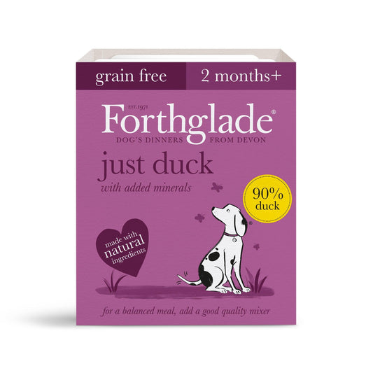 Forthglade Adult Just Grain Free Duck Trays 18 x 395g | Luxury Home Accessories | Heulog Glow