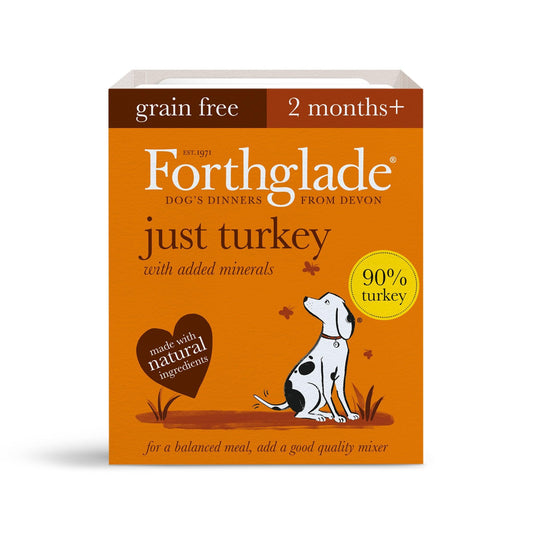 Forthglade Adult Just Grain Free Turkey Trays 18 x 395g | Luxury Home Accessories | Heulog Glow